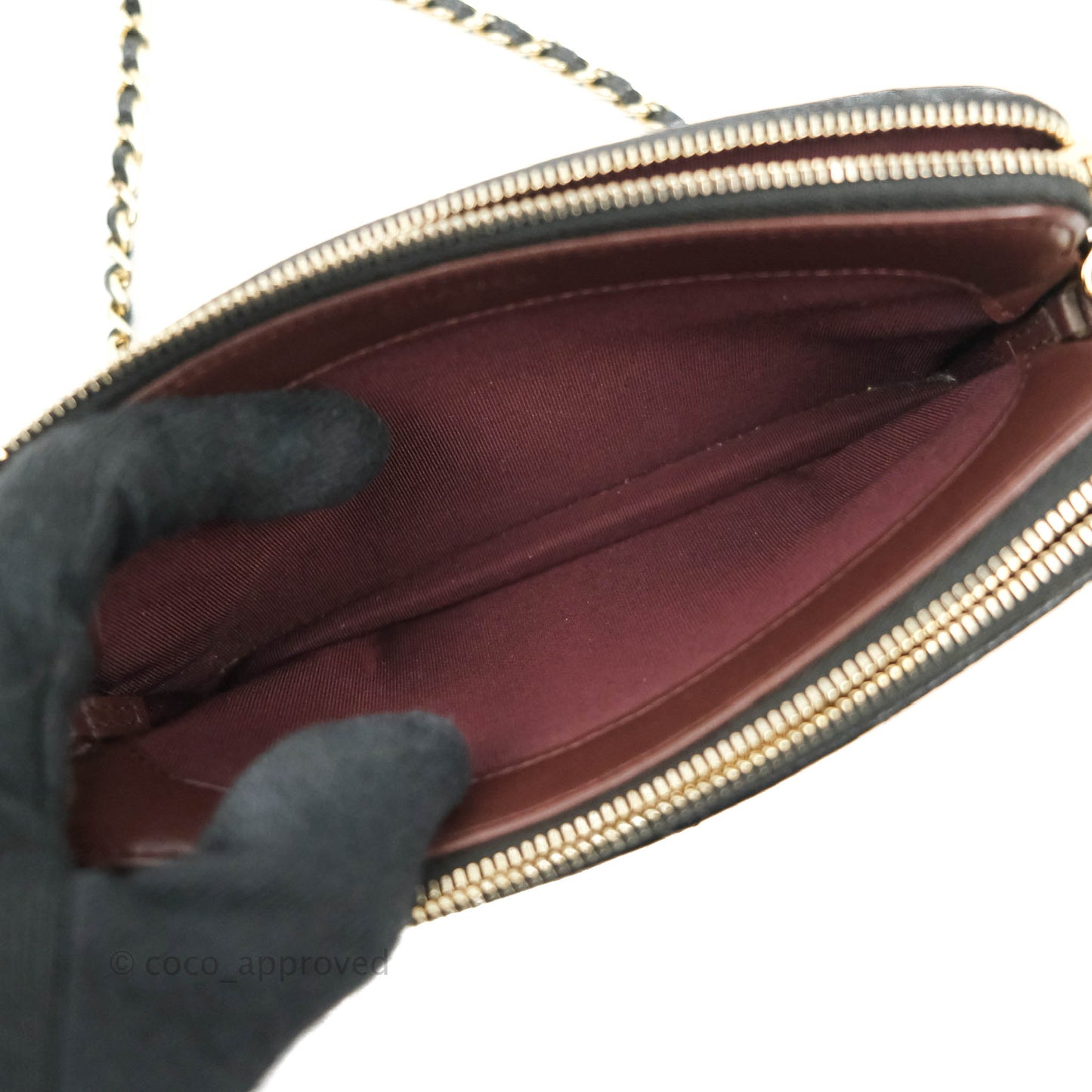 Chanel Quilted Clutch With Chain Black Caviar Gold Hardware