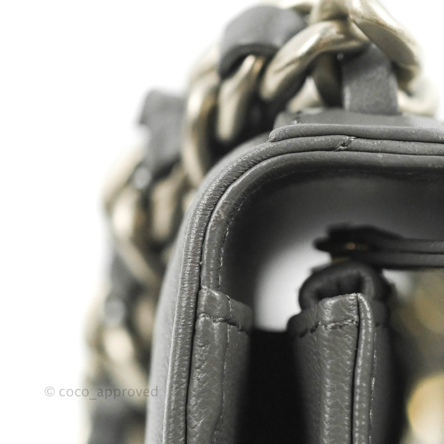 Chanel 19 Wallet on Chain WOC Dark Grey Lambskin Mixed Hardware