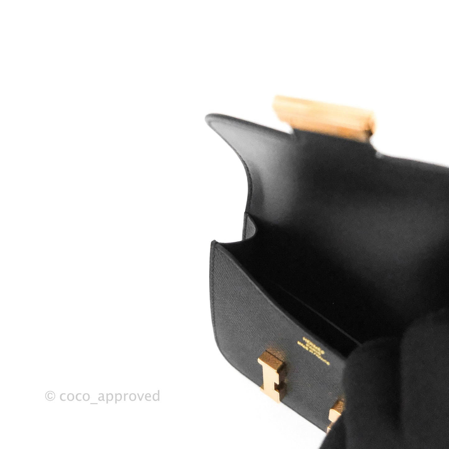 Hermès Constance Slim Wallet Black Epsom Rose Gold Hardware