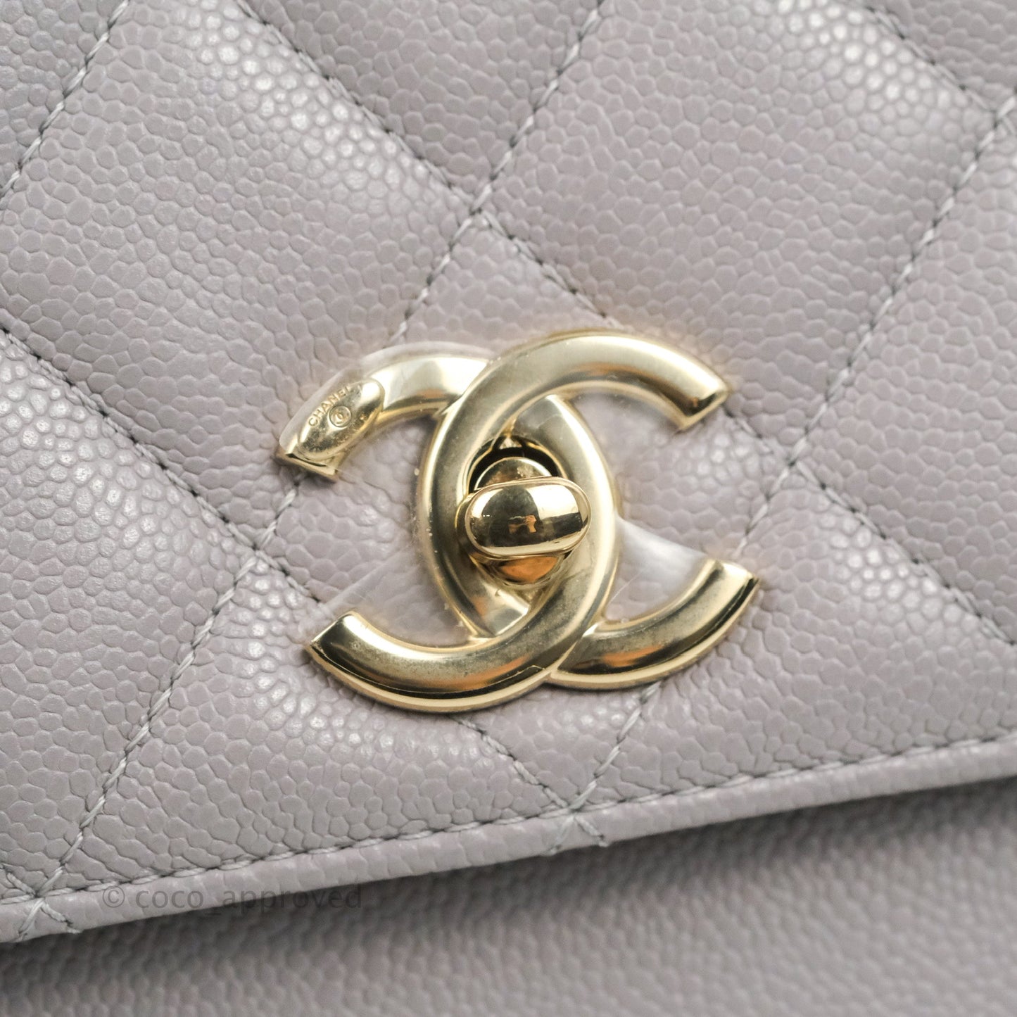 Chanel Quilted Medium Business Affinity Flap Grey Caviar Gold Hardware