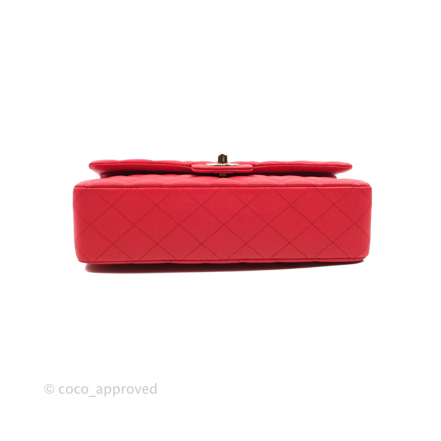 Chanel Medium M/L Classic Quilted Flap Red Caviar Gold Hardware 21B