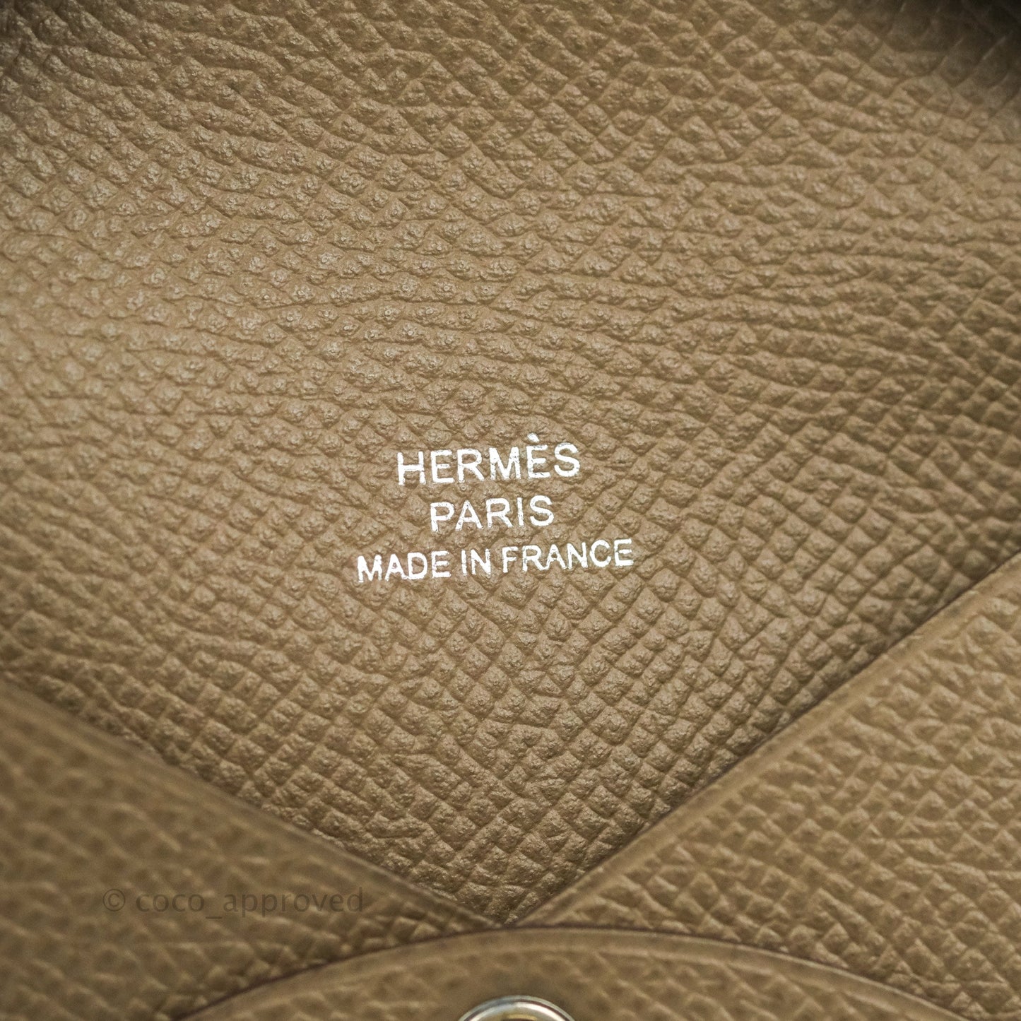 Hermès Calvi Card Holder Epsom Etoupe