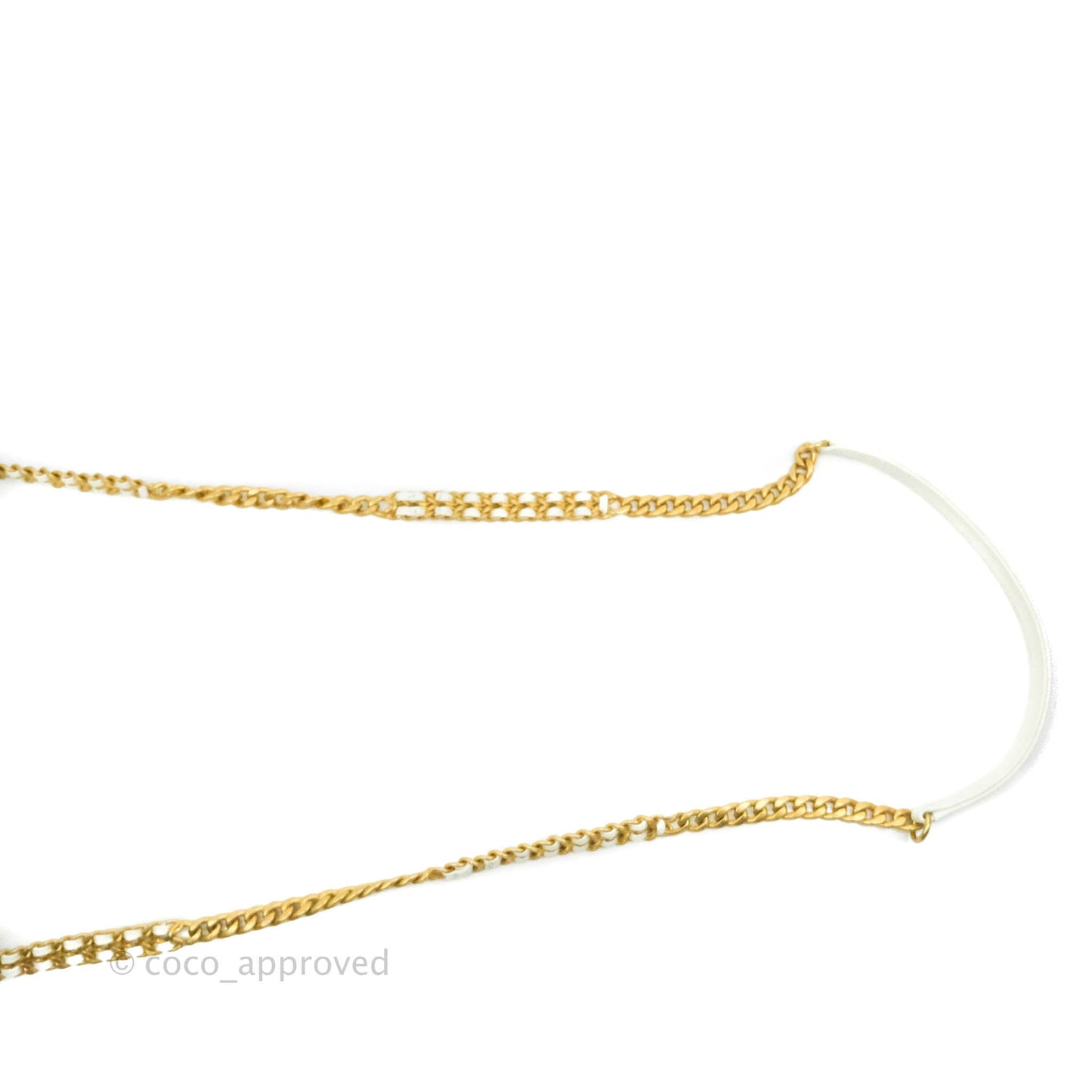 Chanel Small Quilted Melody Flap White Caviar Aged Gold Hardware 22P