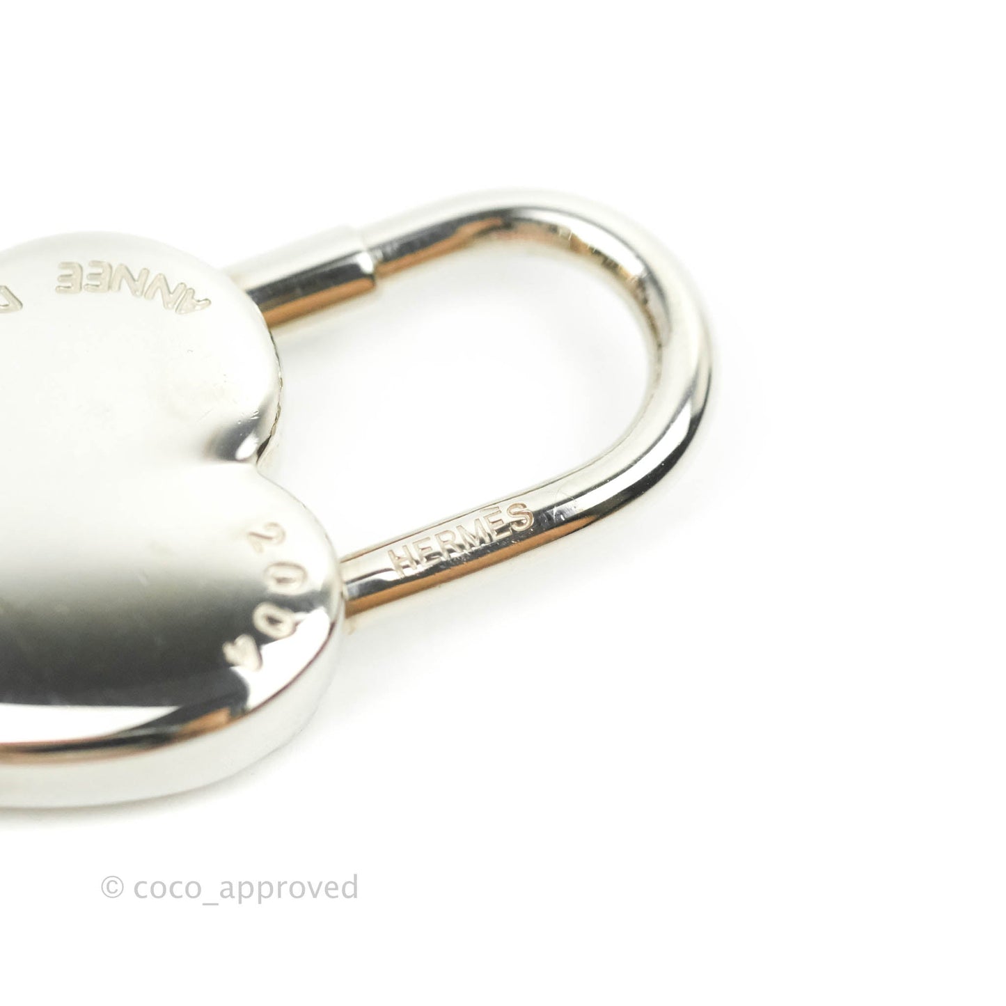 Hermès Annee De La Fantaisie Heart Cadena Lock Charm Palladium Plated