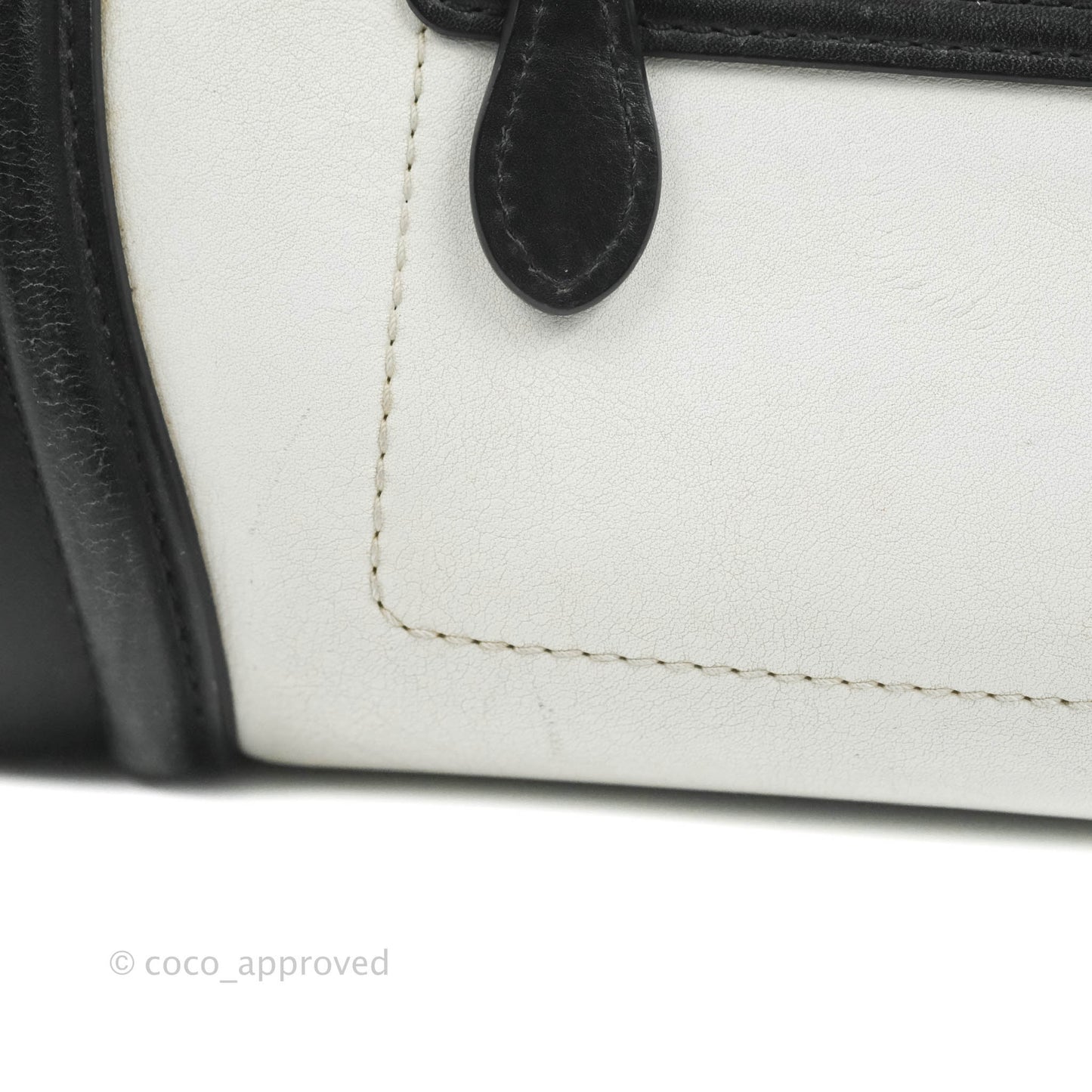 Celine Mini Luggage Bag Black/White/Brown Calfskin