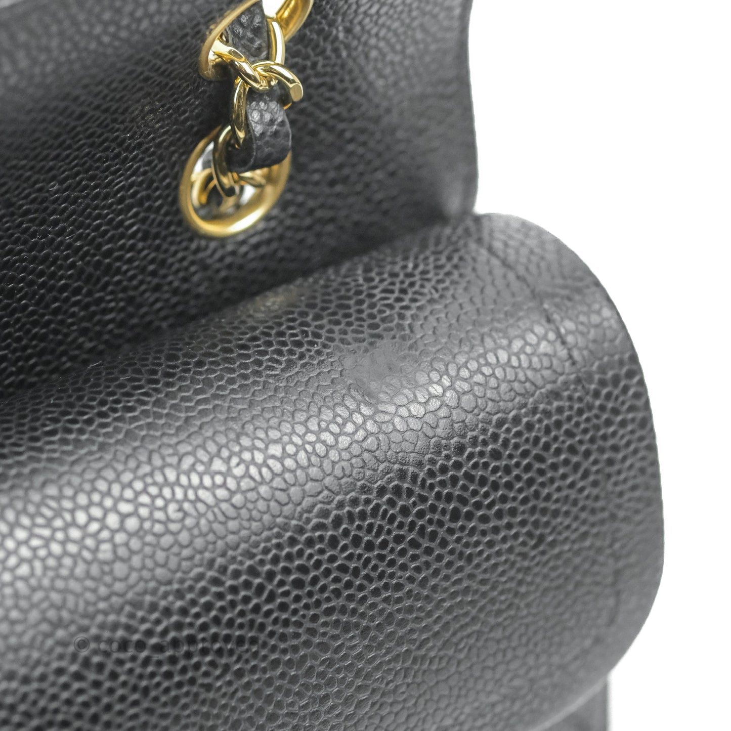 Chanel Classic M/L Medium Double Flap Black Caviar Gold Hardware