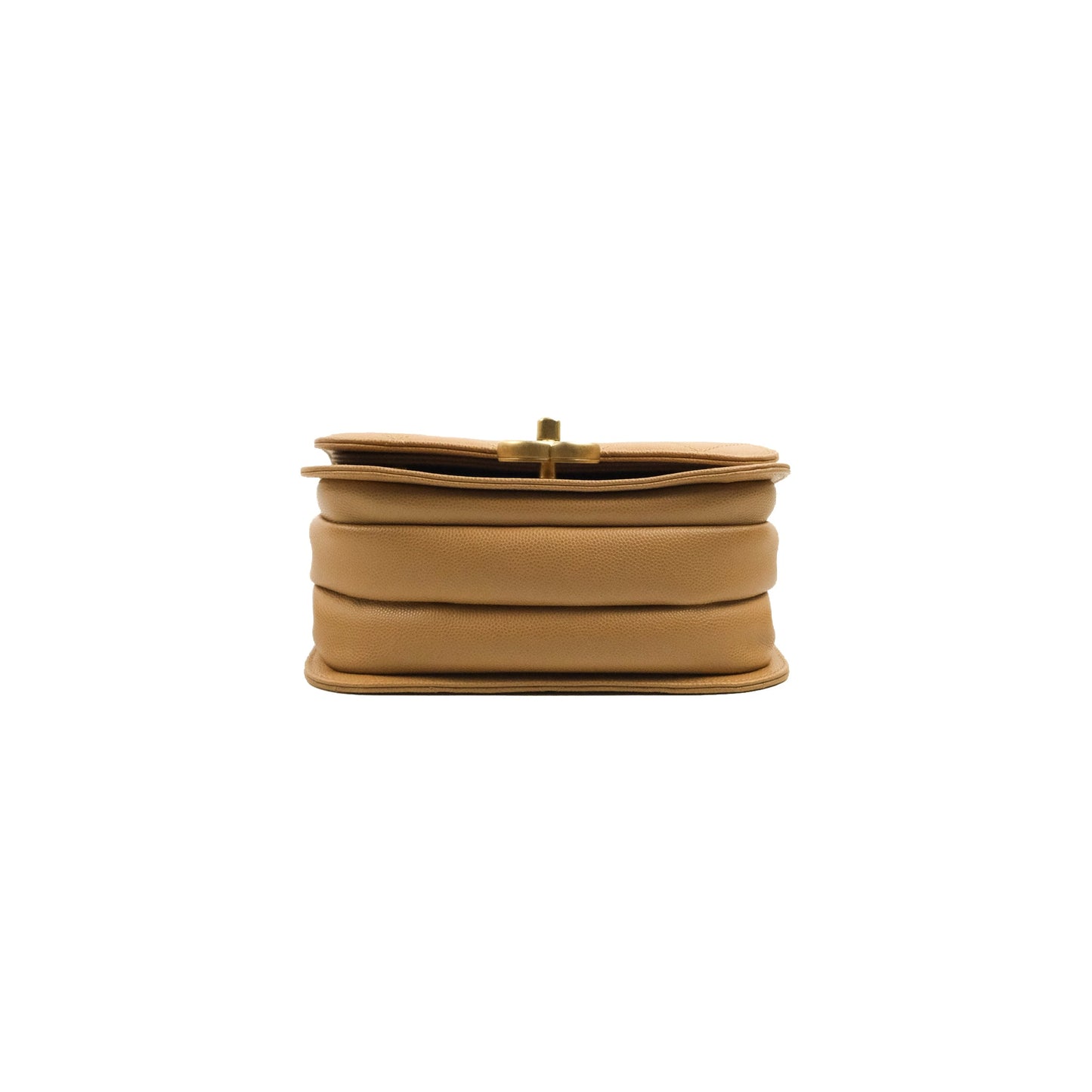 Chanel Mini Messenger Bag Beige Caviar Gold Hardware 21K