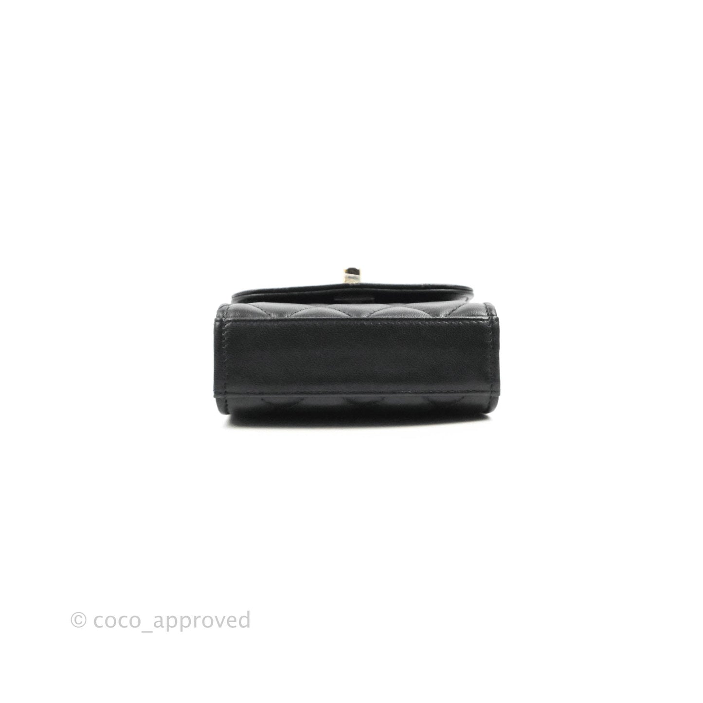 Chanel Mini Quilted Clutch With Chain Black Lambskin Gold Hardware 22S