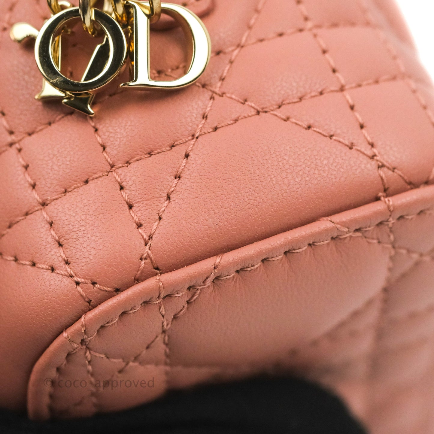 Christian Dior Micro Lady Dior Vanity Case Rose Pink Cannage Lambskin