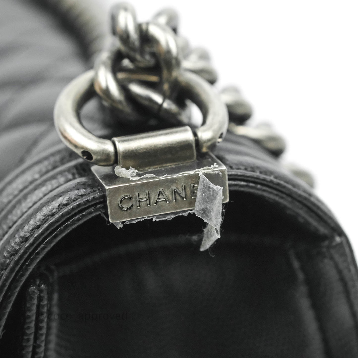 Chanel Boy Quilted Medium Black Caviar Ruthenium Hardware