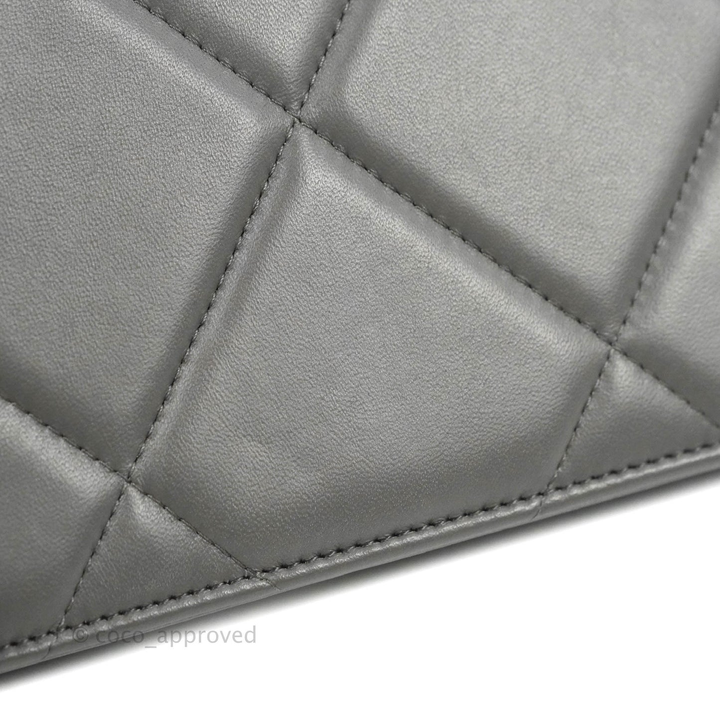Chanel 19 Wallet on Chain WOC Dark Grey Lambskin Mixed Hardware