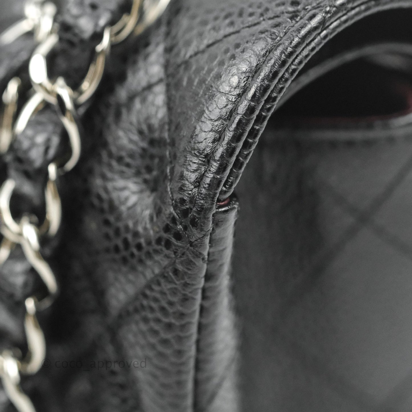 Chanel Classic M/L Medium Flap Quilted Black Caviar Silver Hardware