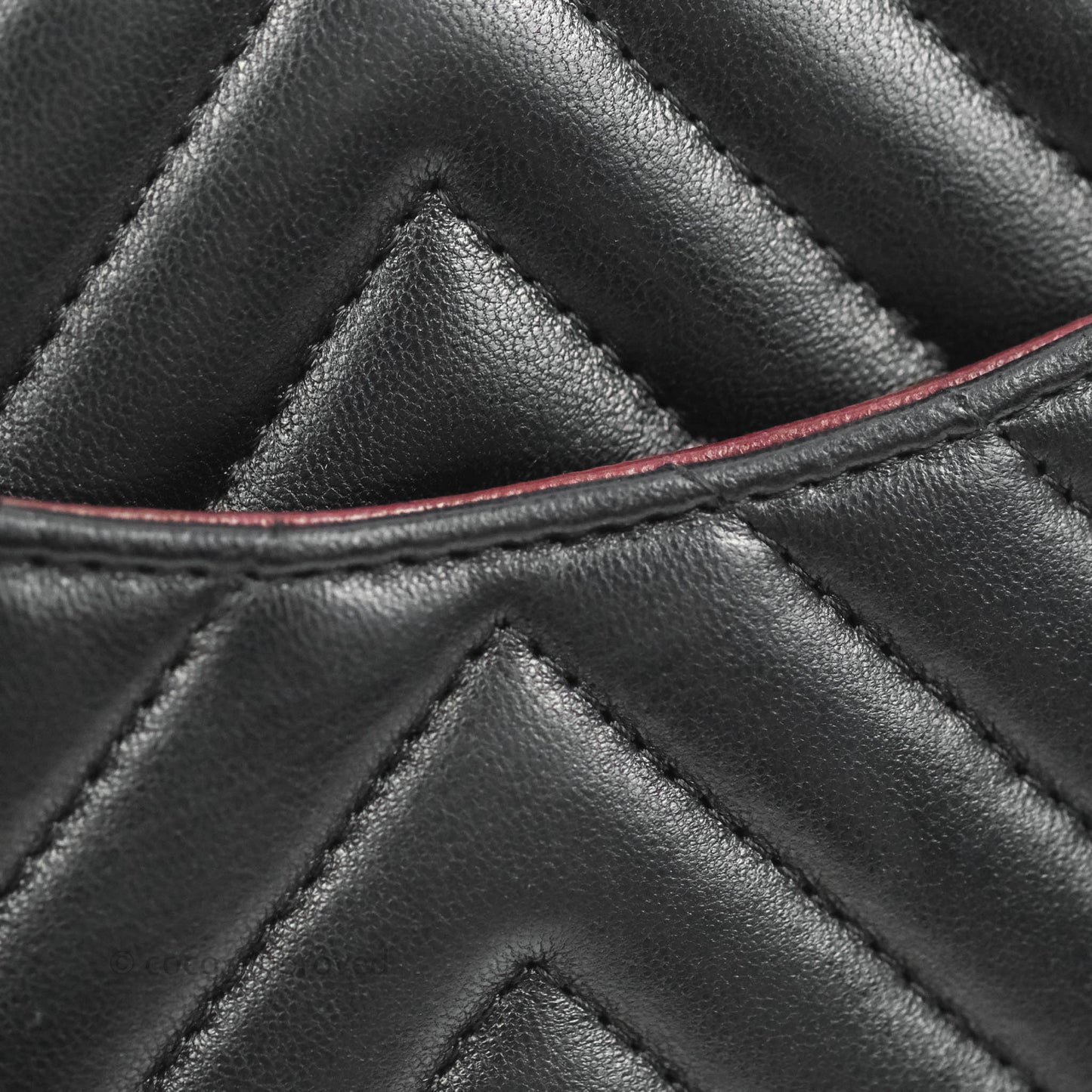 Chanel Mini Square Black Chevron Lambskin Gold Hardware
