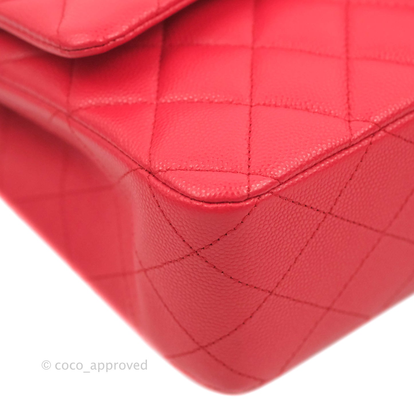 Chanel Medium M/L Classic Quilted Flap Red Caviar Gold Hardware 21B