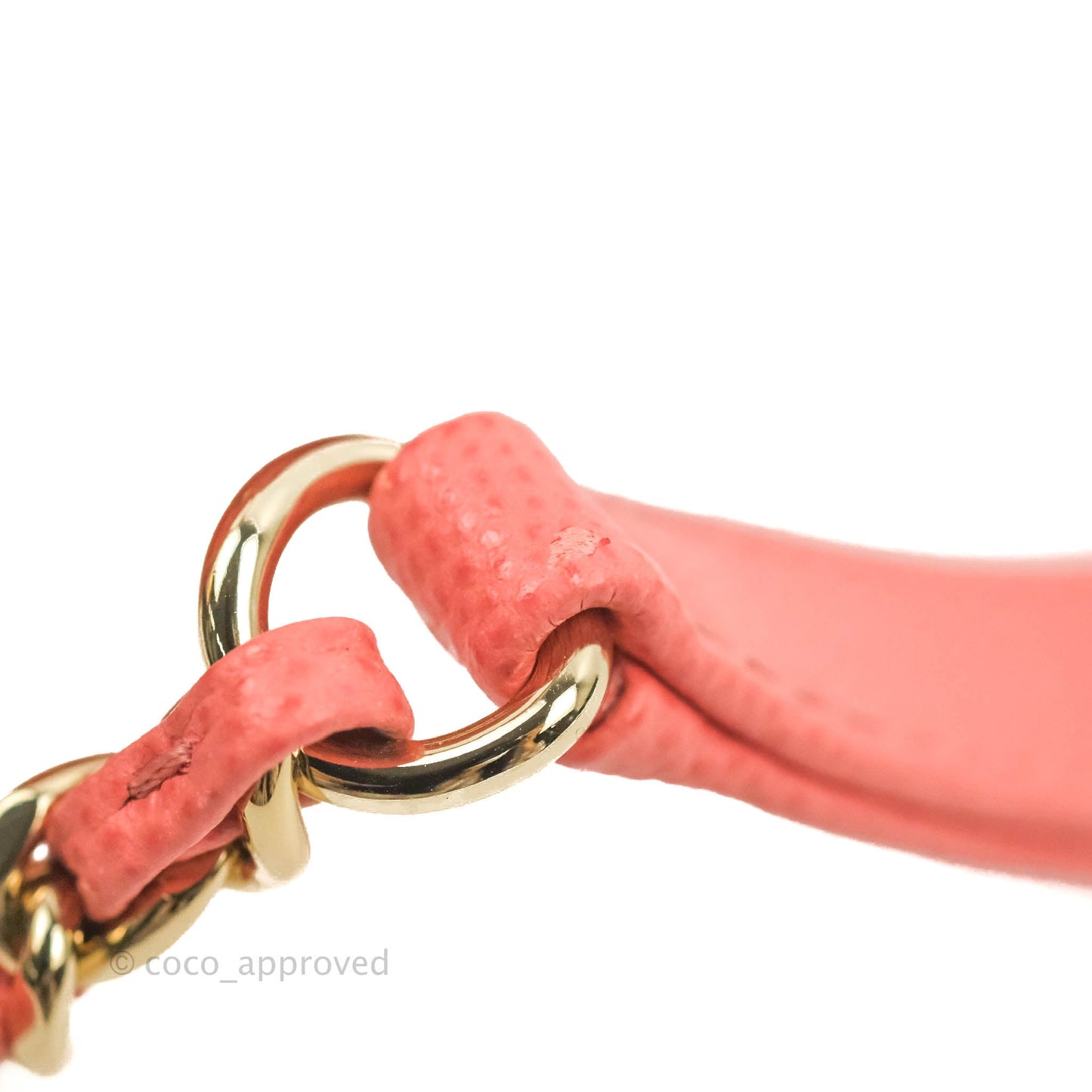 Chanel Small Quilted Coco Handle Coral Pink Caviar Gold Hardware