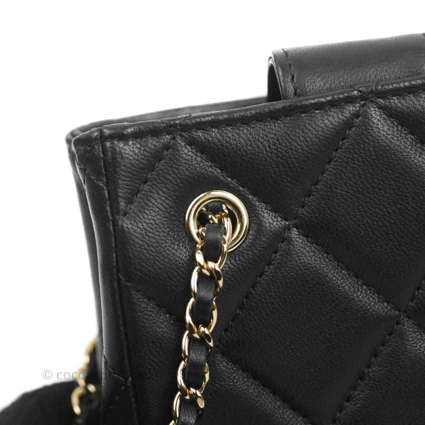 Chanel Mini Clutch With Chain Black Lambskin Gold Hardware 22C