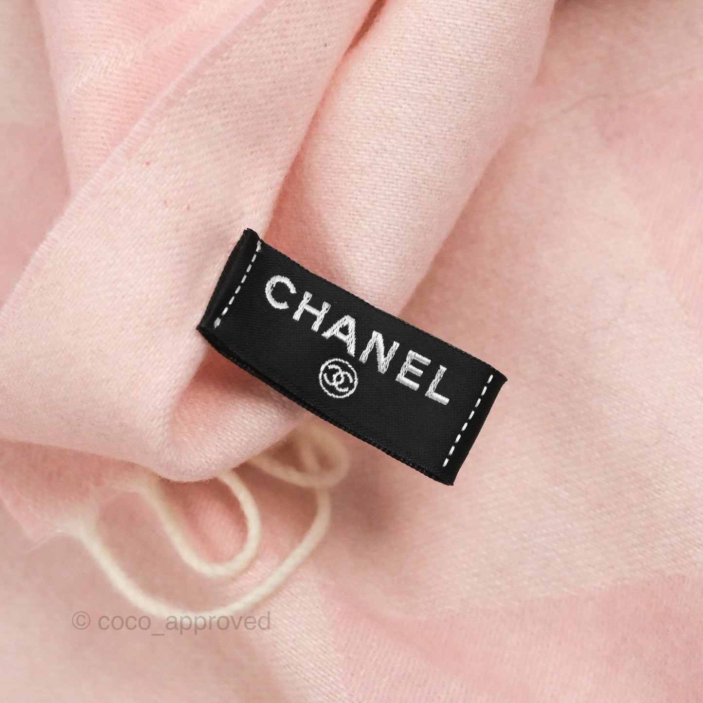 Chanel Cashmere Fringe Scarf Pink