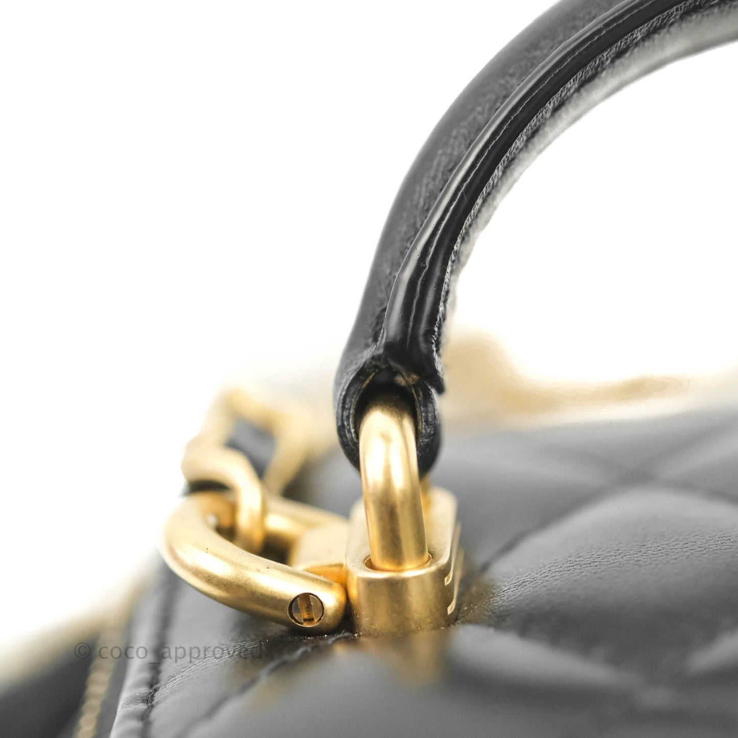 Chanel Mini Top Handle Vanity With Chain Black Lambskin Gold Hardware