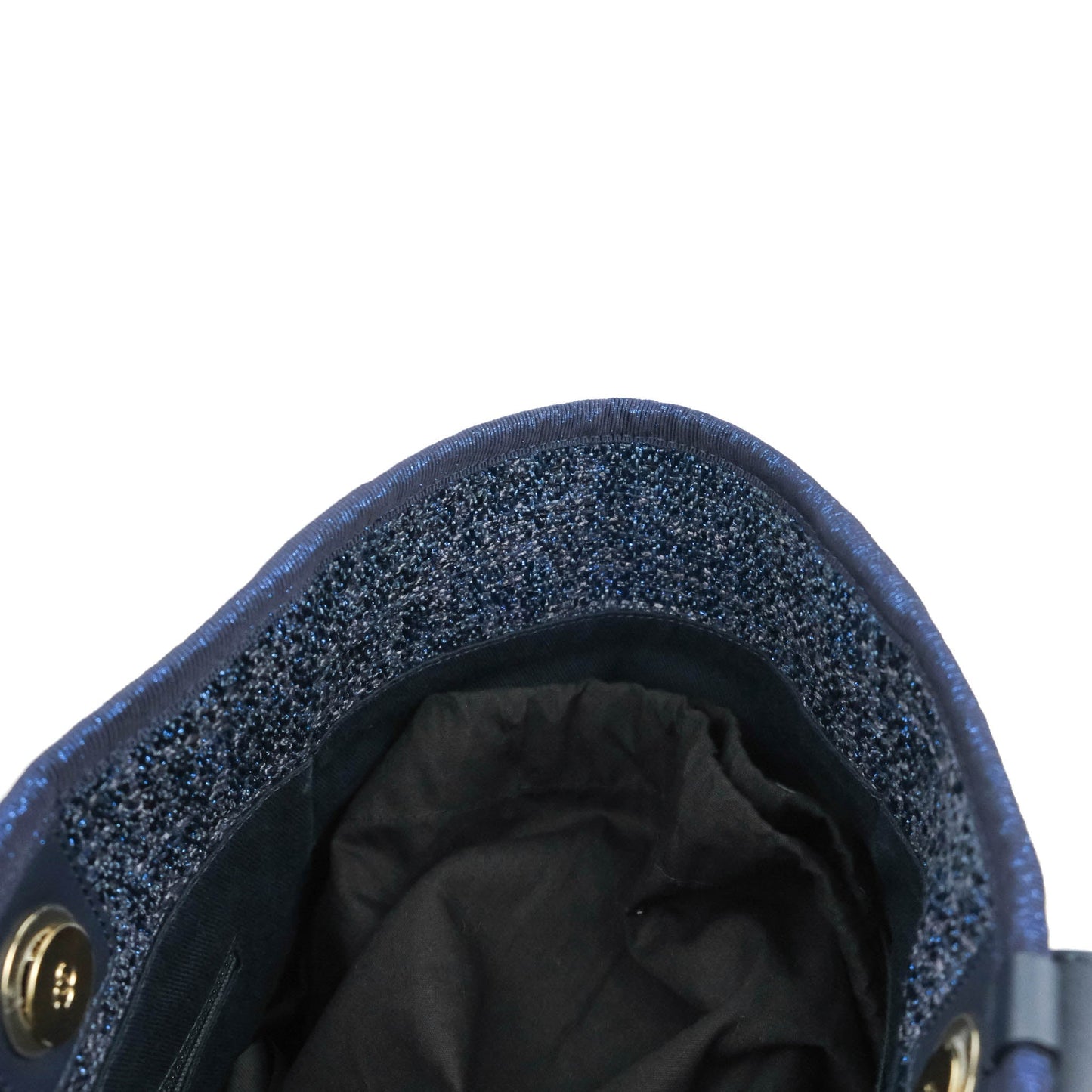 Chanel Large Deauville Navy Blue Glitter Canvas Gold Hardware