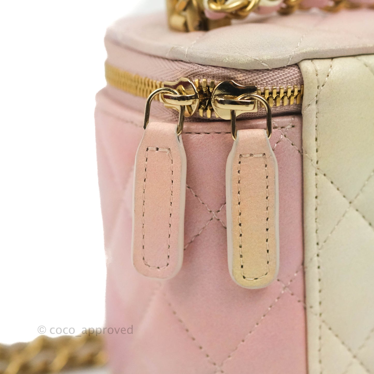 Chanel Mini Top Handle Vanity With Chain Rainbow Lambskin Aged Gold Hardware