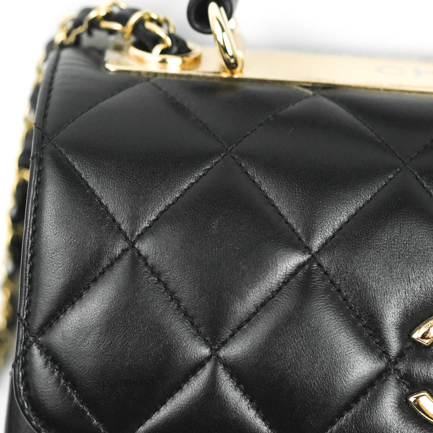 Chanel Small Trendy CC Black Lambskin Gold Hardware