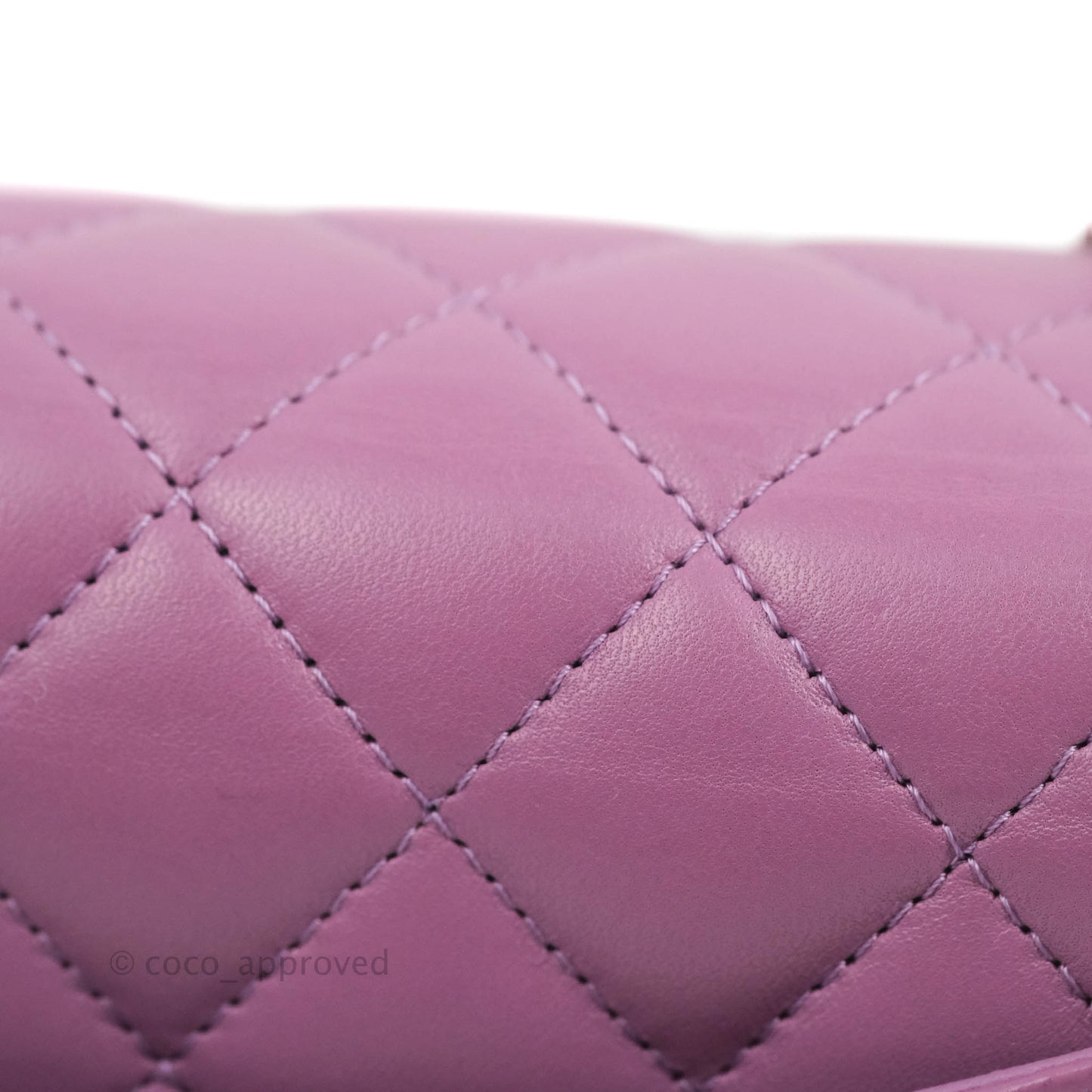 Chanel Quilted Mini Rectangular Flap Purple Lambskin Silver Hardware