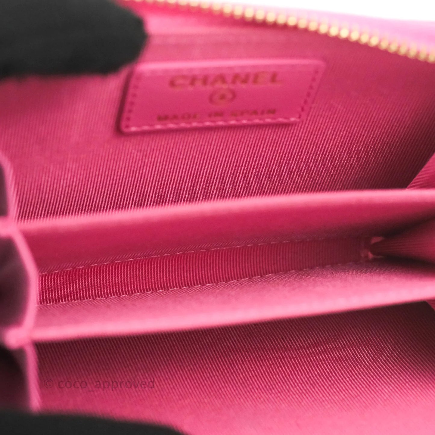 Chanel Classic Zipped Coin Purse Pink Caviar Gold Hardware