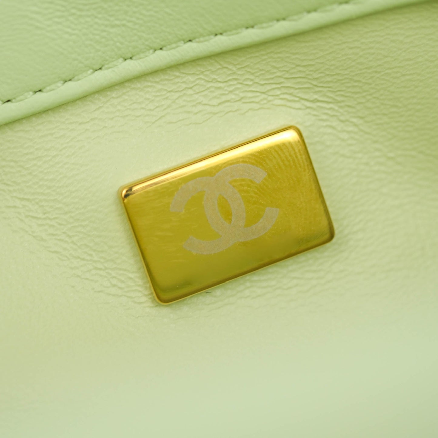 Chanel Mini Rectangular Pearl Crush Avocado Green Lambskin Aged Gold Hardware 22C