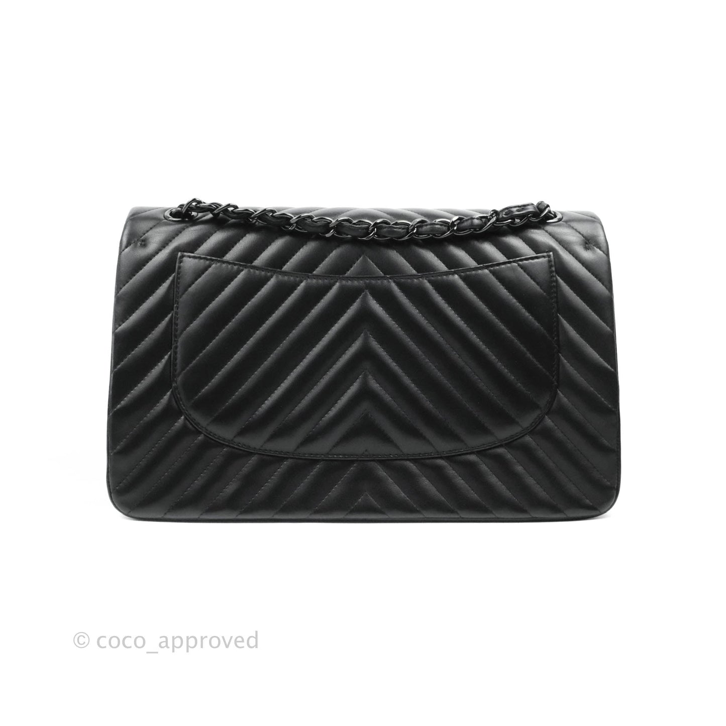 Chanel Jumbo Double Flap So Black Chevron Lambskin Black Hardware⁣⁣