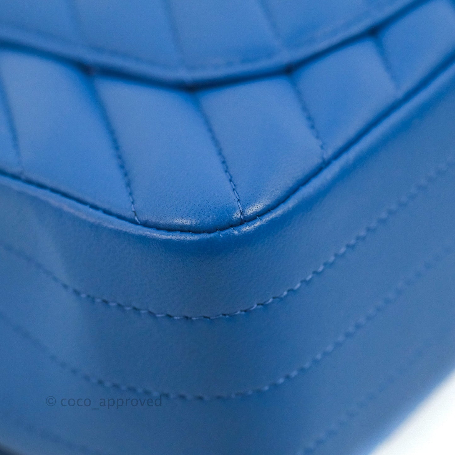 Chanel Chevron Mini Rectangular Flap Blue Lambskin Light Gold Hardware