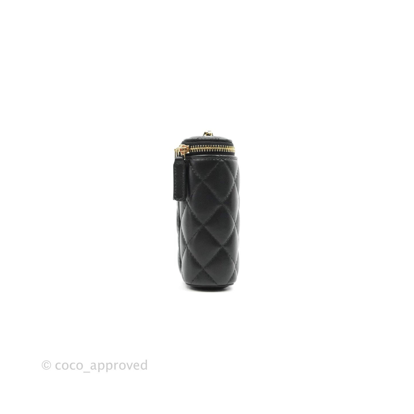 Chanel Classic Mini Vanity With Chain Black Lambskin Gold Hardware