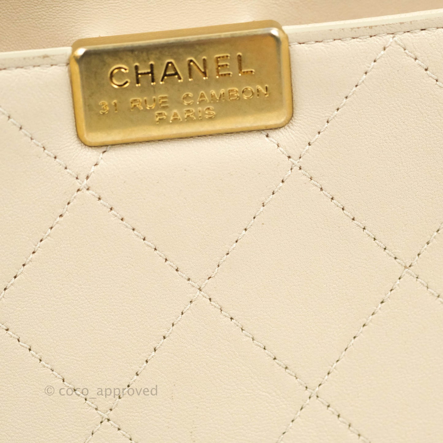Chanel Small Flat Quilted Coco Luxe Flap Bag Light Beige Aged Gold Hardware