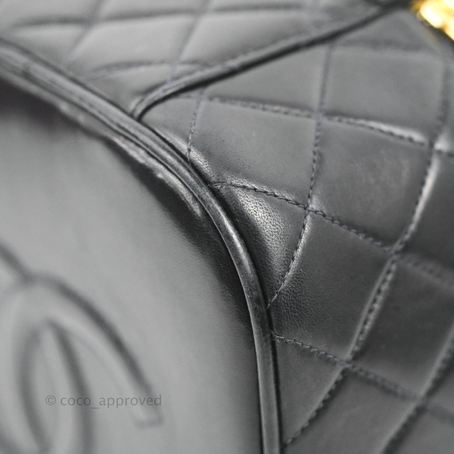 Chanel Vintage Vanity Case Very Dark Navy Lambskin