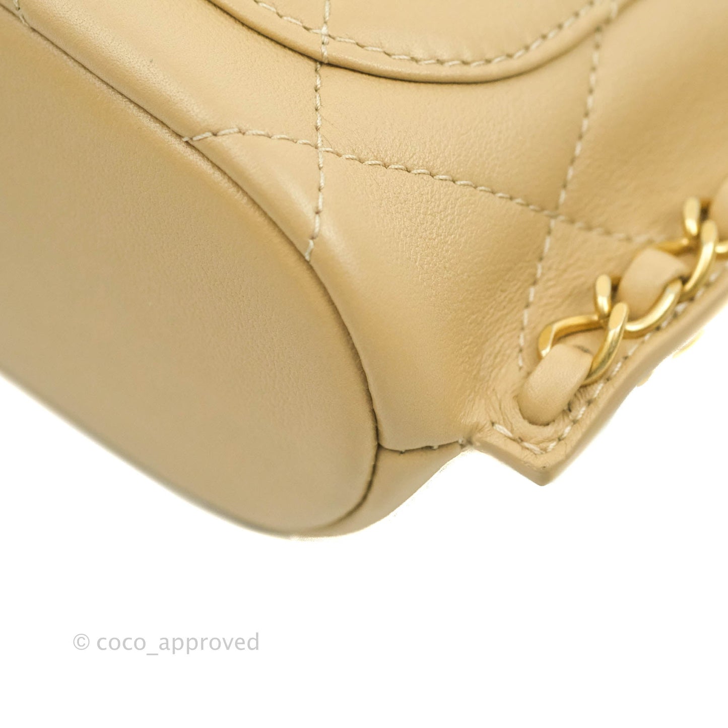 Chanel Small Hobo Bag Beige Calfskin Aged Gold Hardware