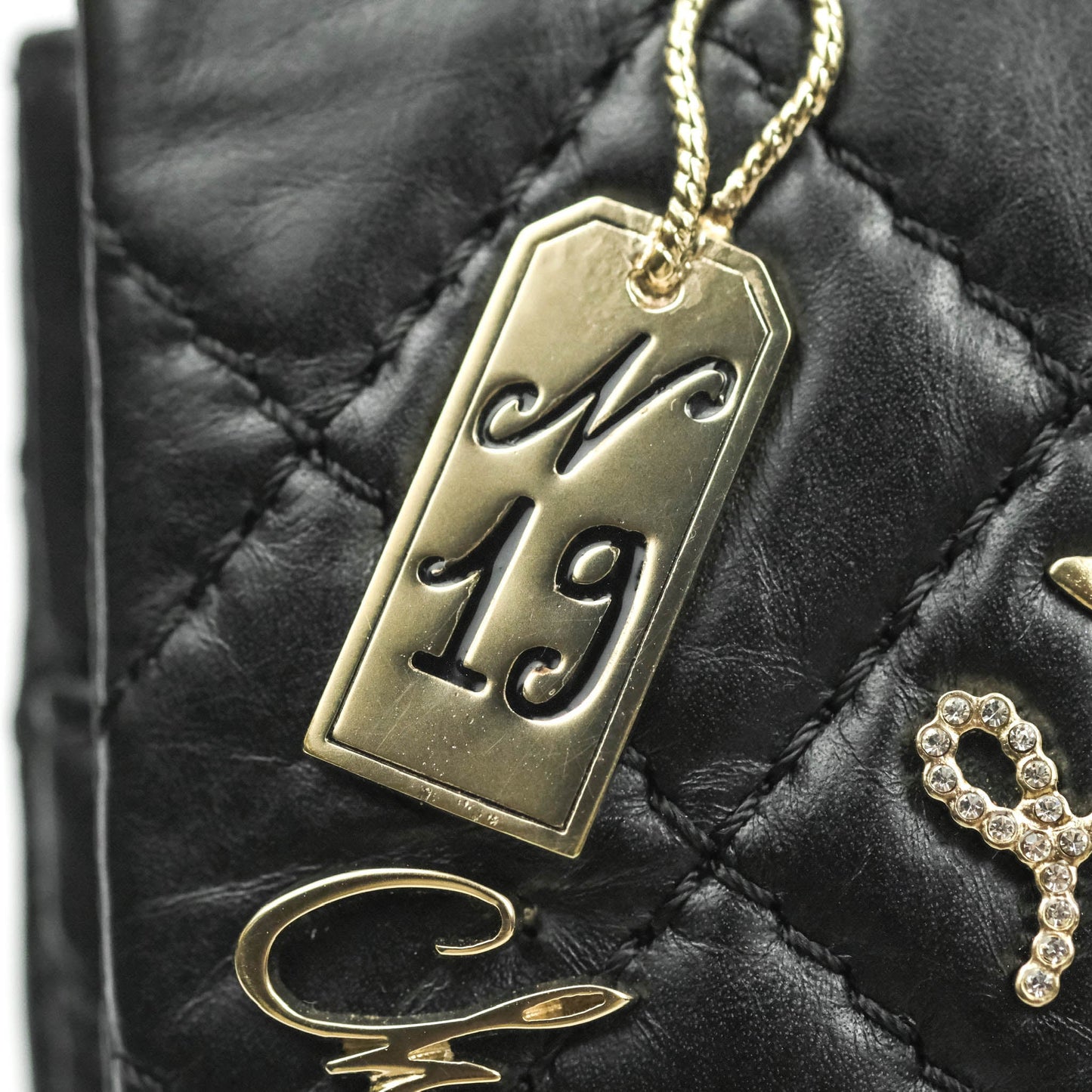 Chanel 2.55 Reissue Lucky Charms 225 Flap Black Crumpled Calfskin Ruthenium Hardware