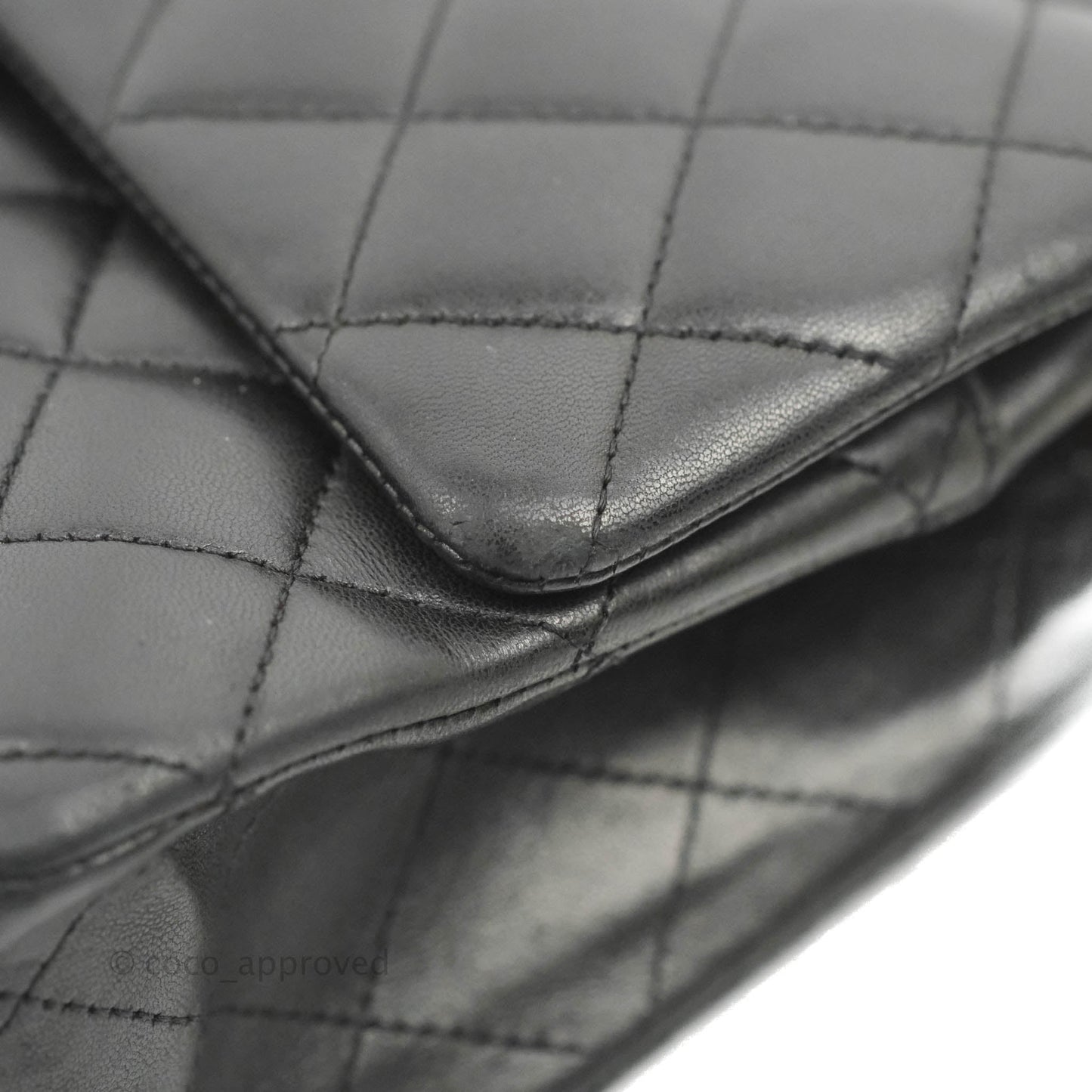 Chanel Medium Classic Quilted Flap Black Lambskin Silver Hardware