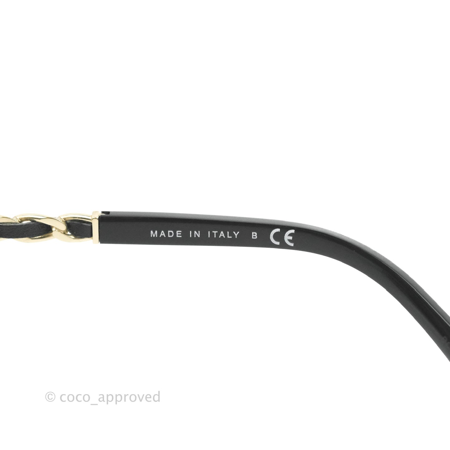 Chanel Black Acetate Frame Gradient Chain-Link Sunglasses Gold Tone