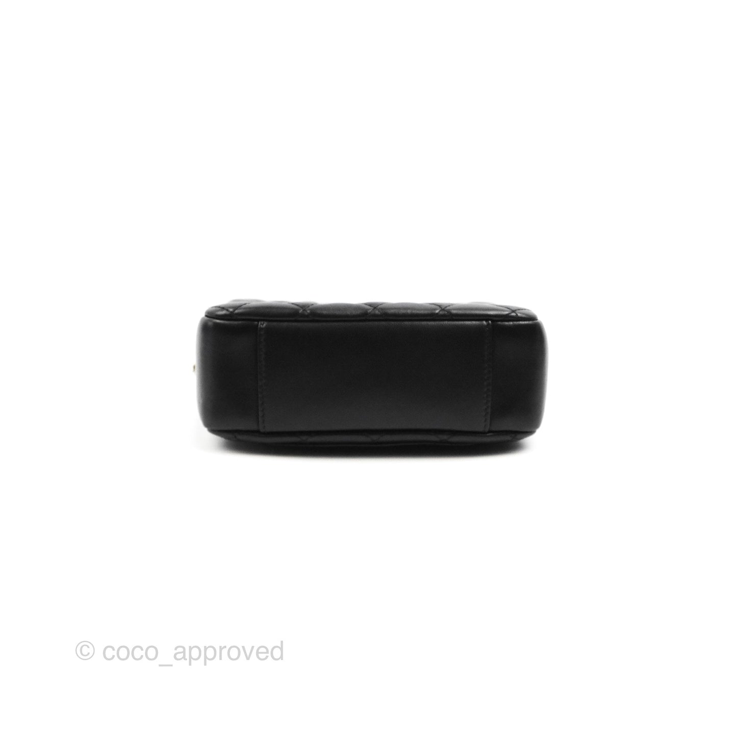 Chanel Quilted CC Pearl Crush Camera Case Black Lambskin Gold Hardware