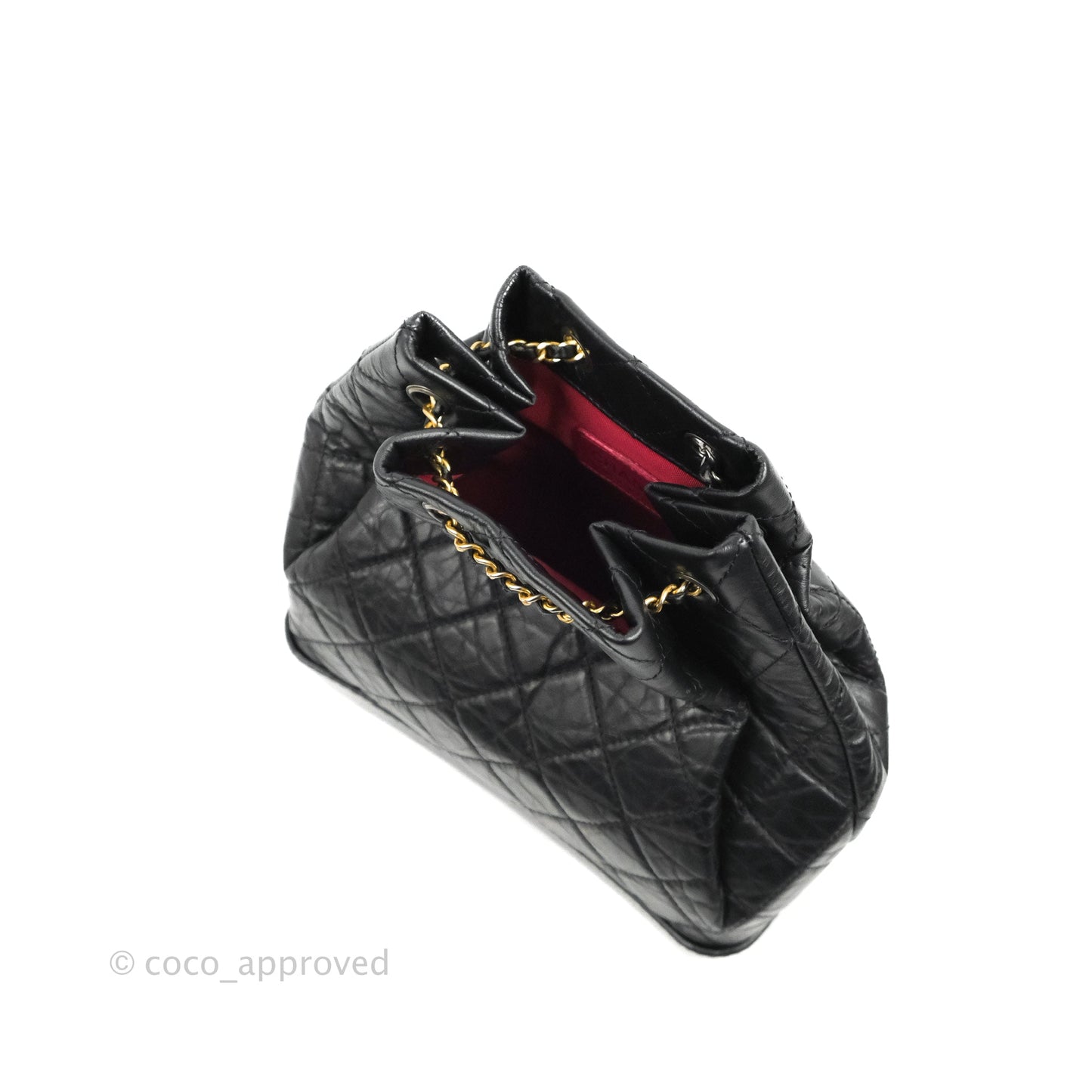Chanel Medium Gabrielle Backpack Black Aged Calfskin