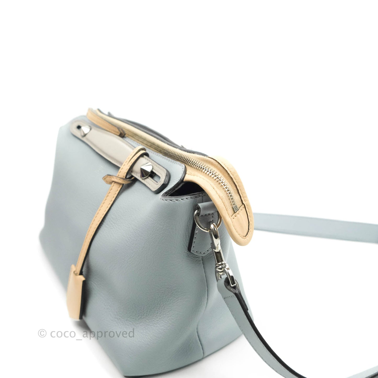 Fendi Medium By The Way Multicolour Light Blue/Light Beige Grained leather