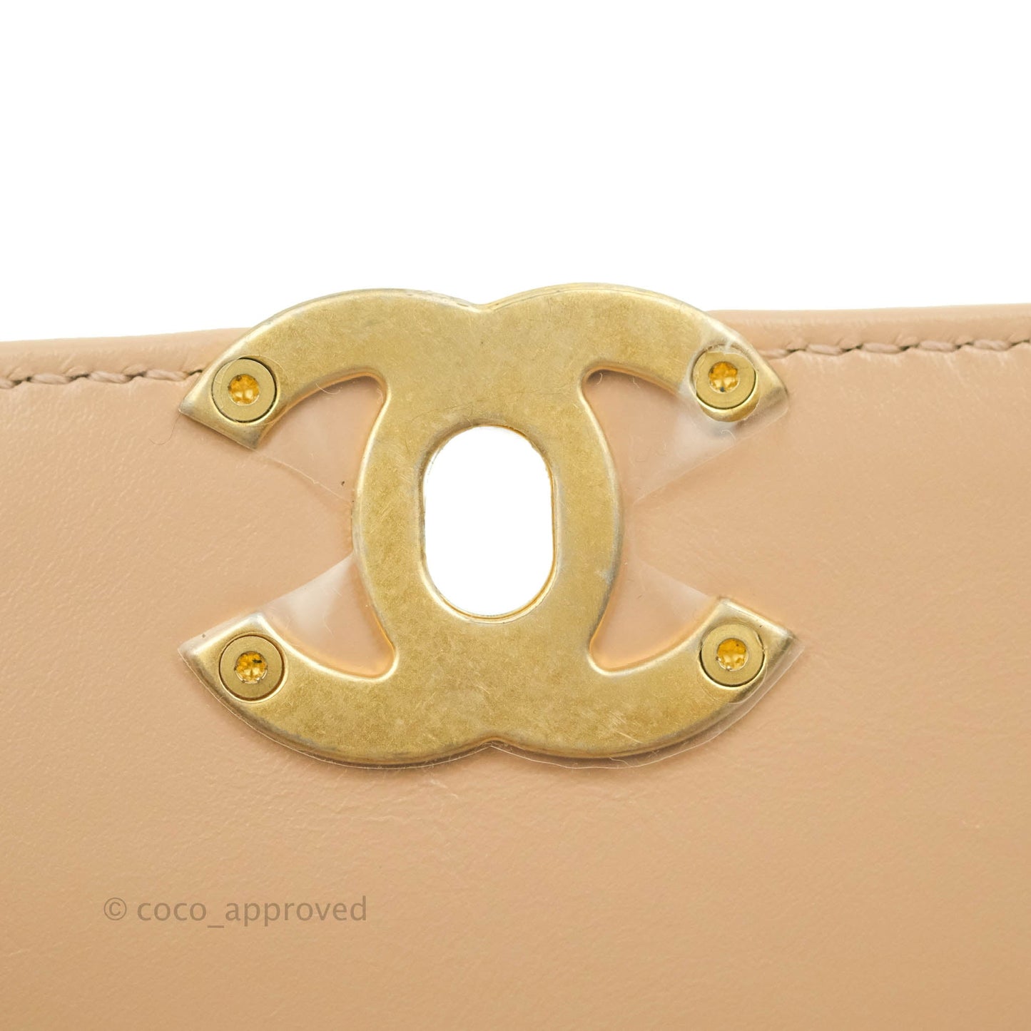 Chanel Quilted Mini Perfect Fit Adjustable Beige Calfskin Gold Hardware 21A