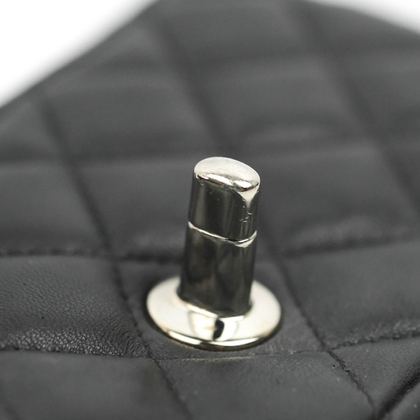 Chanel Quilted Extra Mini Rectangular Flap Black Lambskin Silver Hardware