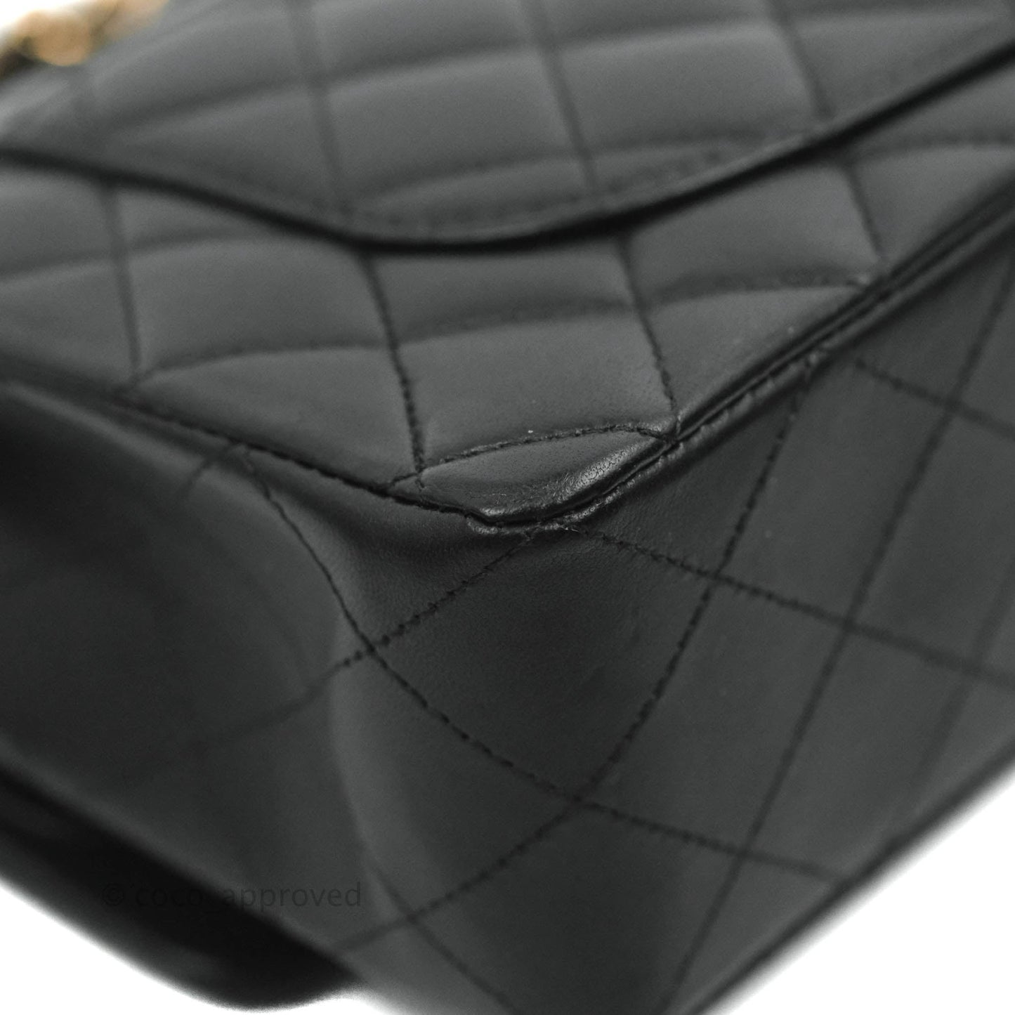 Chanel Classic Small S/M Flap Black Lambskin Rose Pink-Gold Hardware