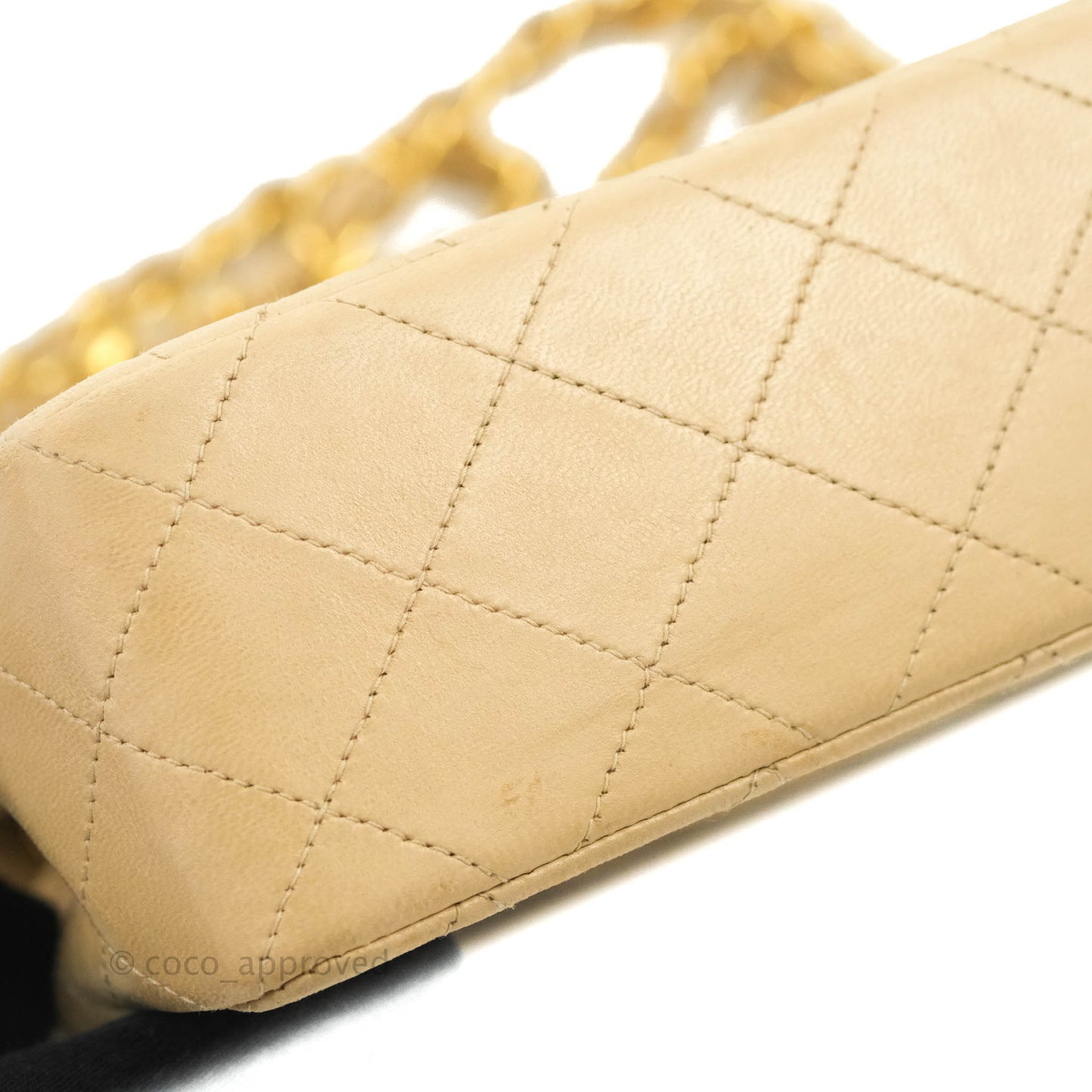 Chanel Vintage Mini Square Beige Lambskin 24K Gold Hardware