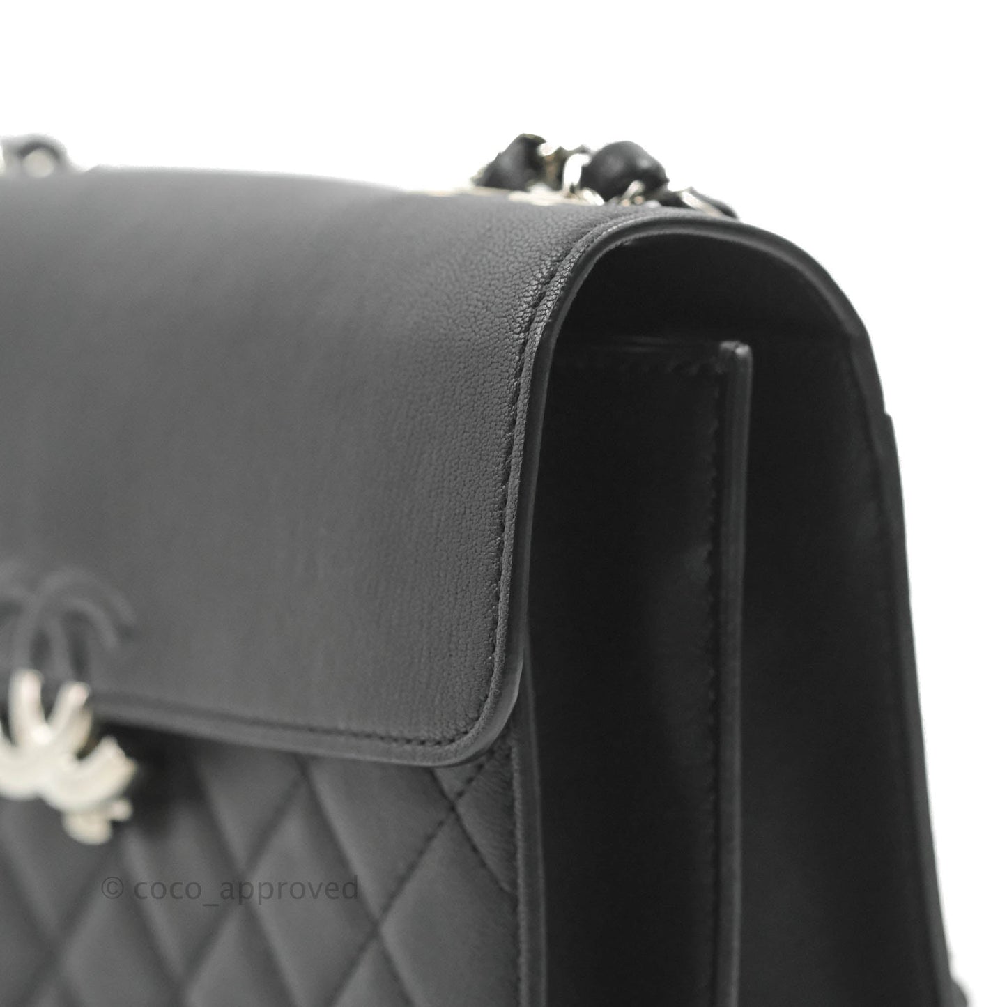 Chanel Quilted Mini Urban Companion Flap Black Calfskin Silver Hardware