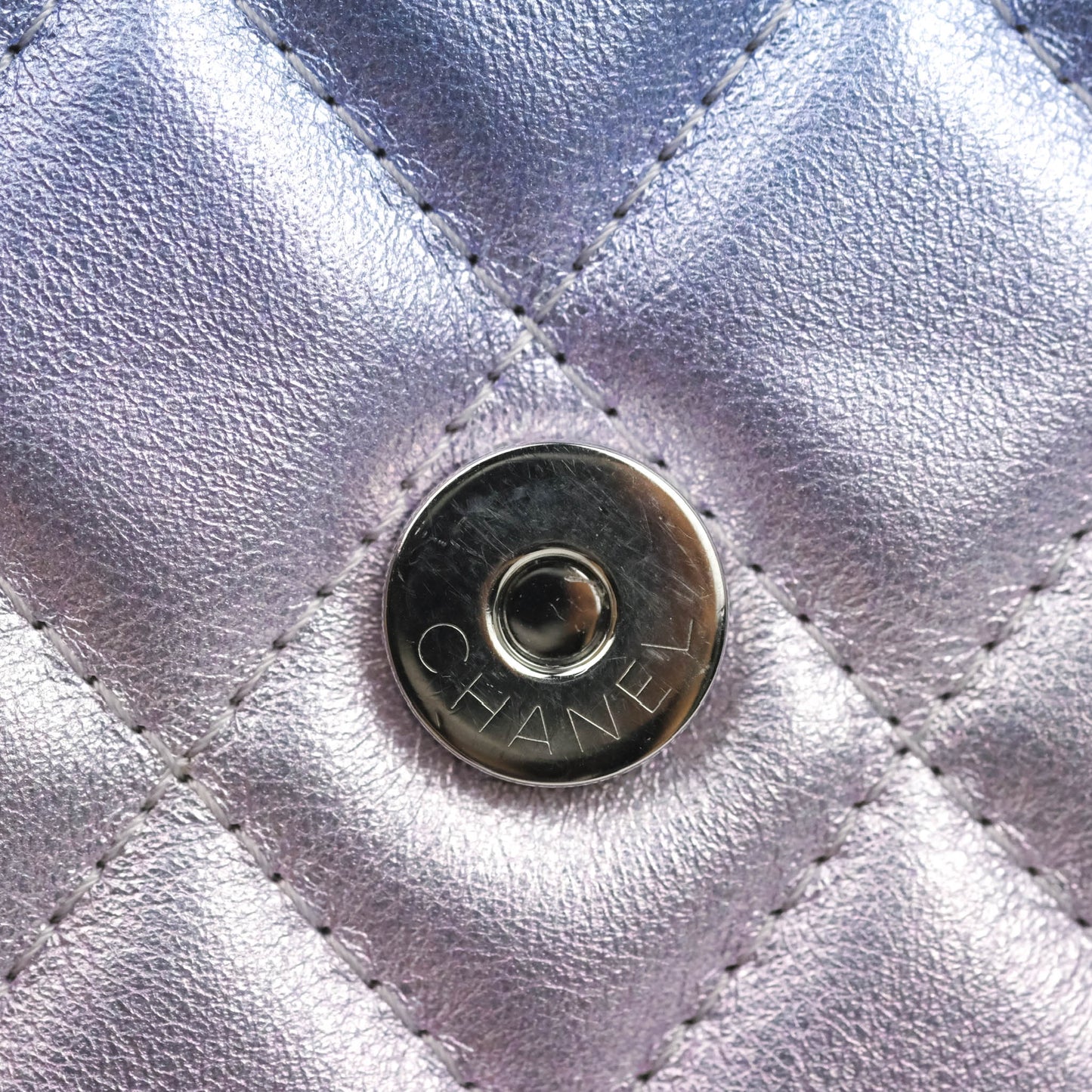 Chanel Classic Quilted Metallic Rainbow Lambskin Phone Holder Rainbow Hardware