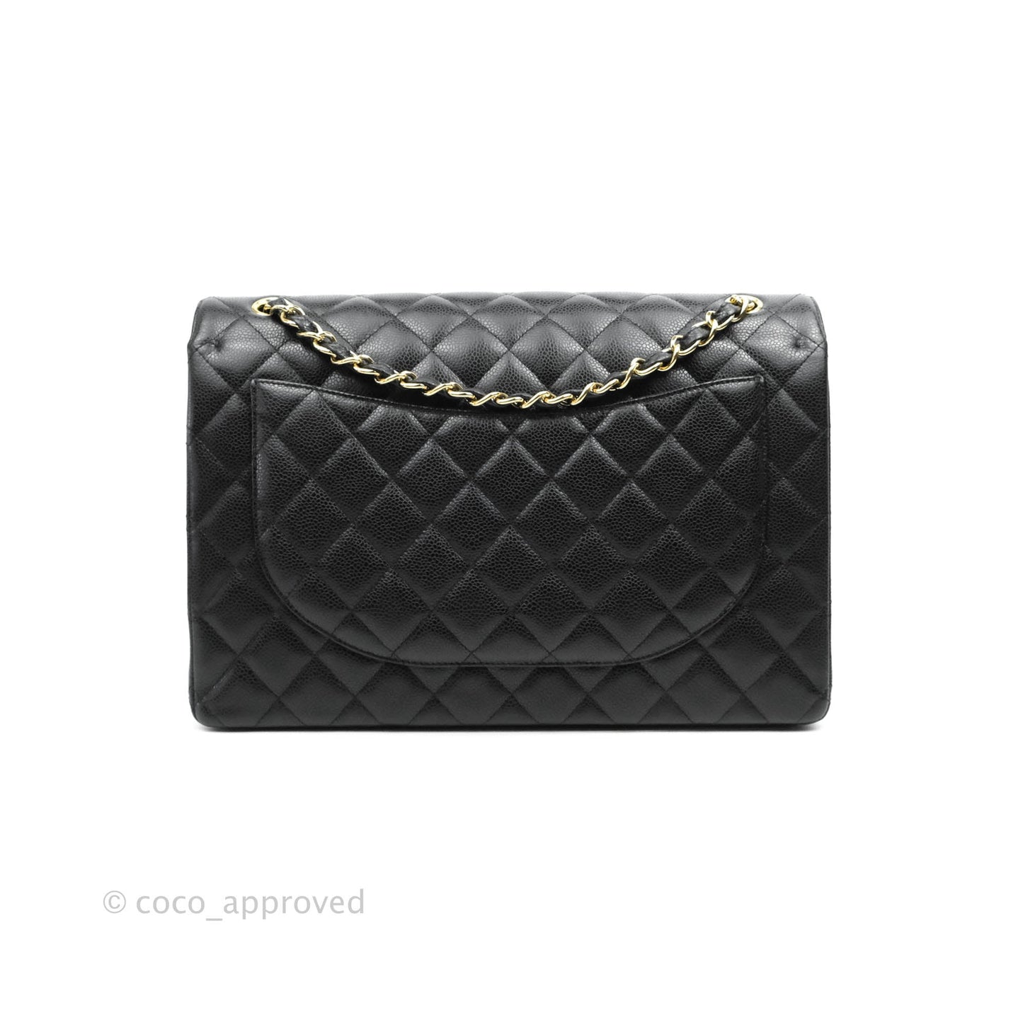 Chanel Classic Double Flap Maxi Black Caviar Gold Hardware