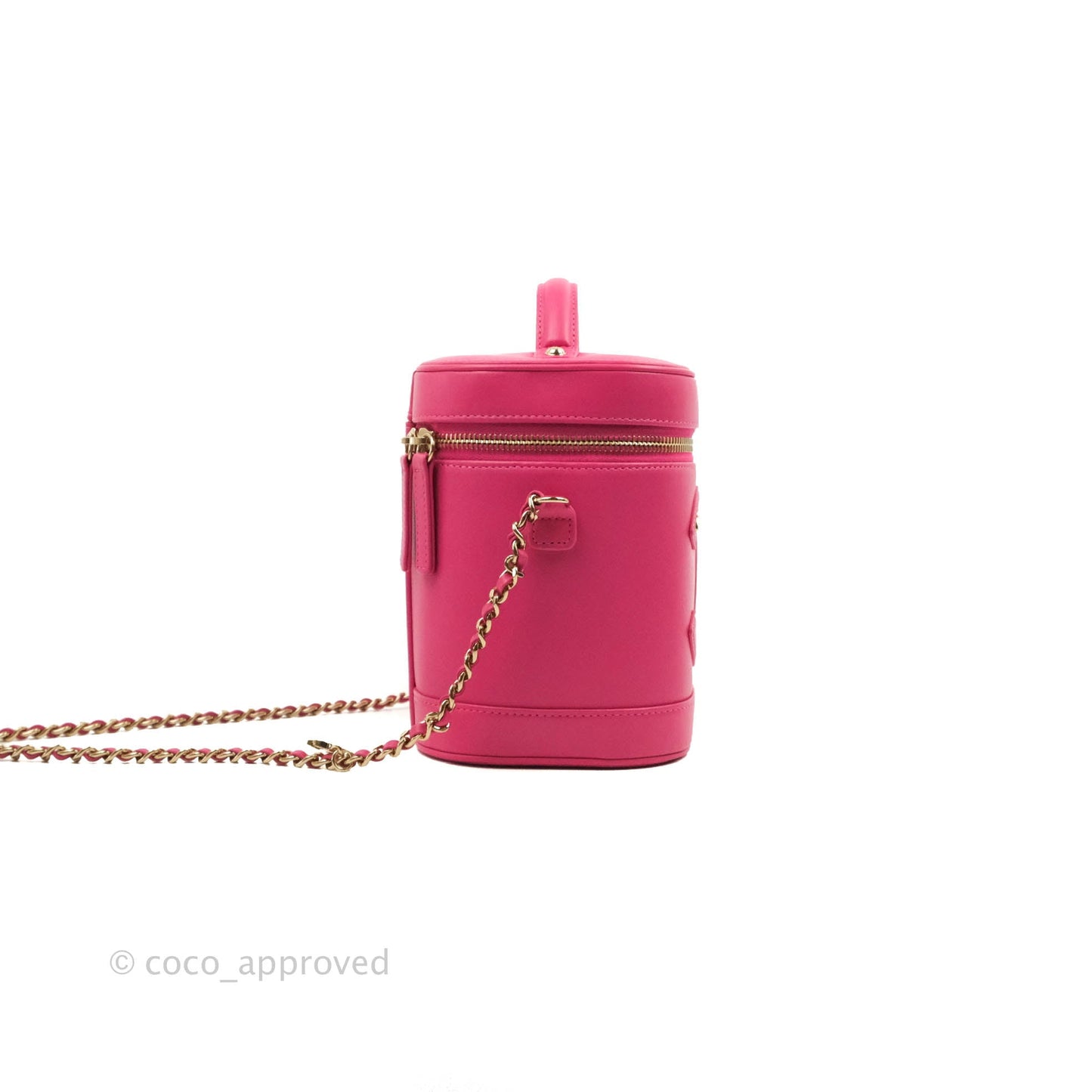 Chanel CC Mania Vanity Case Pink Lambskin Gold Hardware