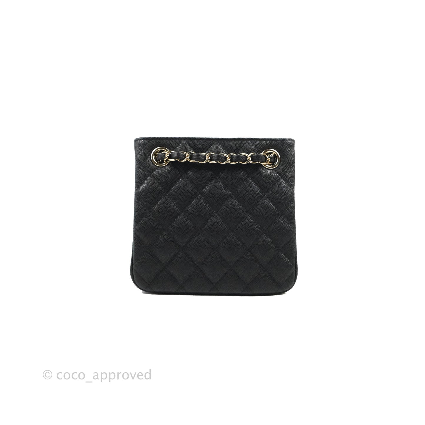 Chanel Mini Bucket Tote Black Caviar Gold Hardware 22S