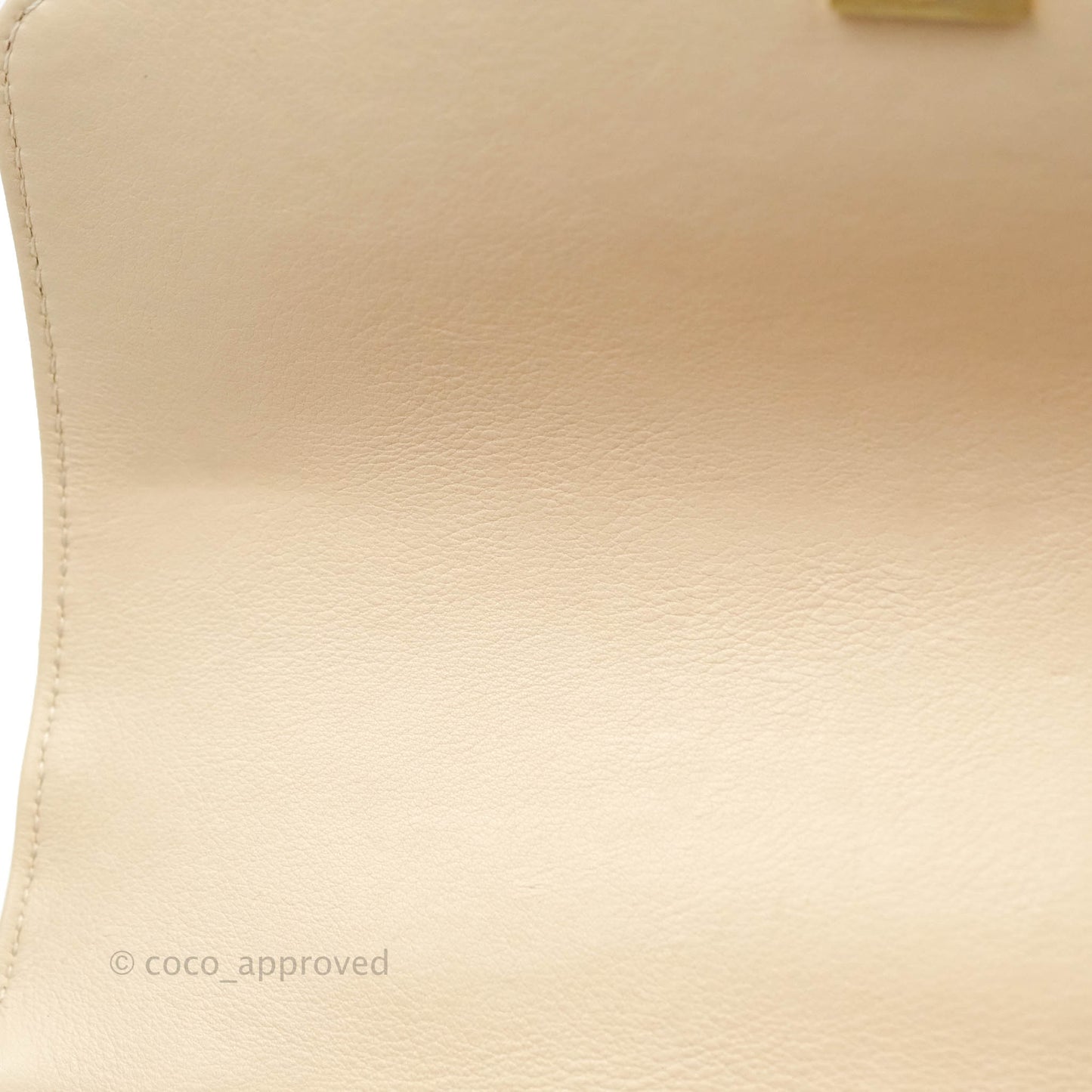 Chanel Small Gold Top Handle Bag Light Beige Lambskin Aged Gold Hardware
